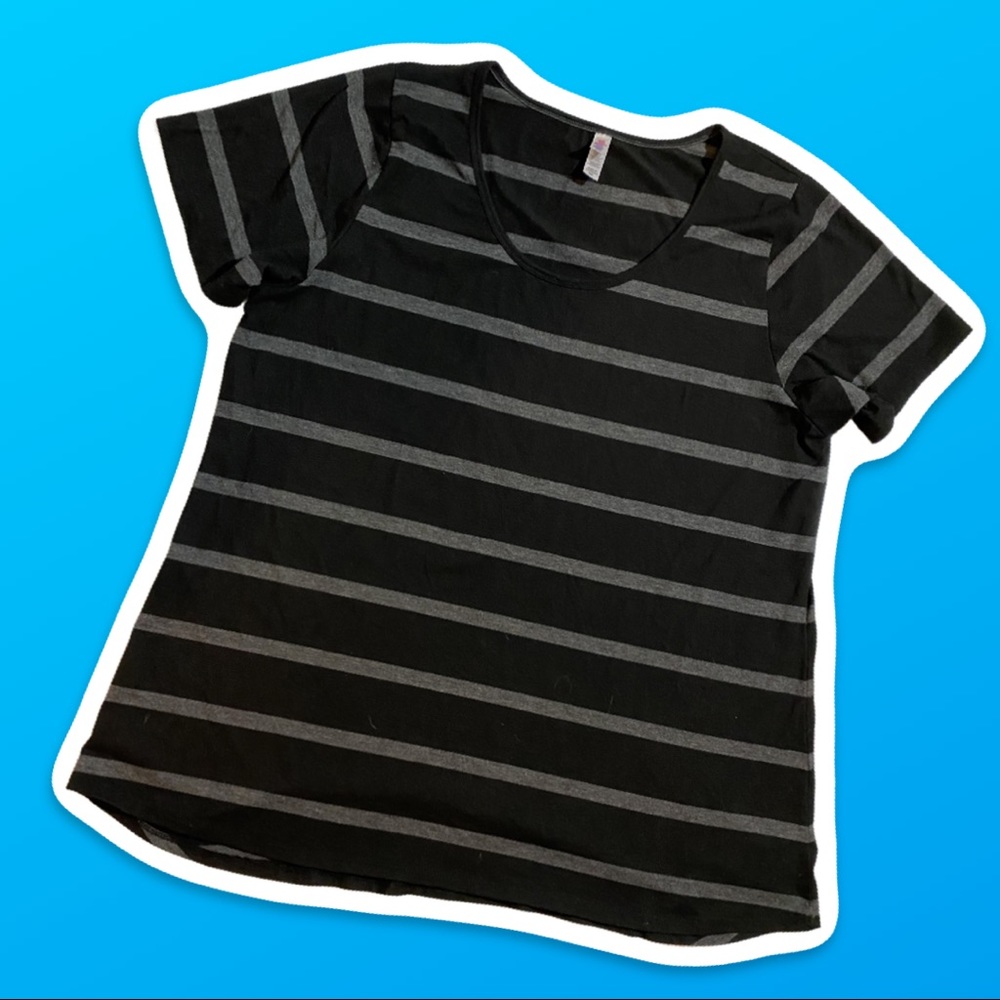 3X LuLaRoe Classic Tee Shirt grey & black striped